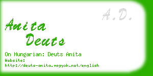 anita deuts business card